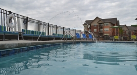 Apartment Complex Pool with Deck Jets